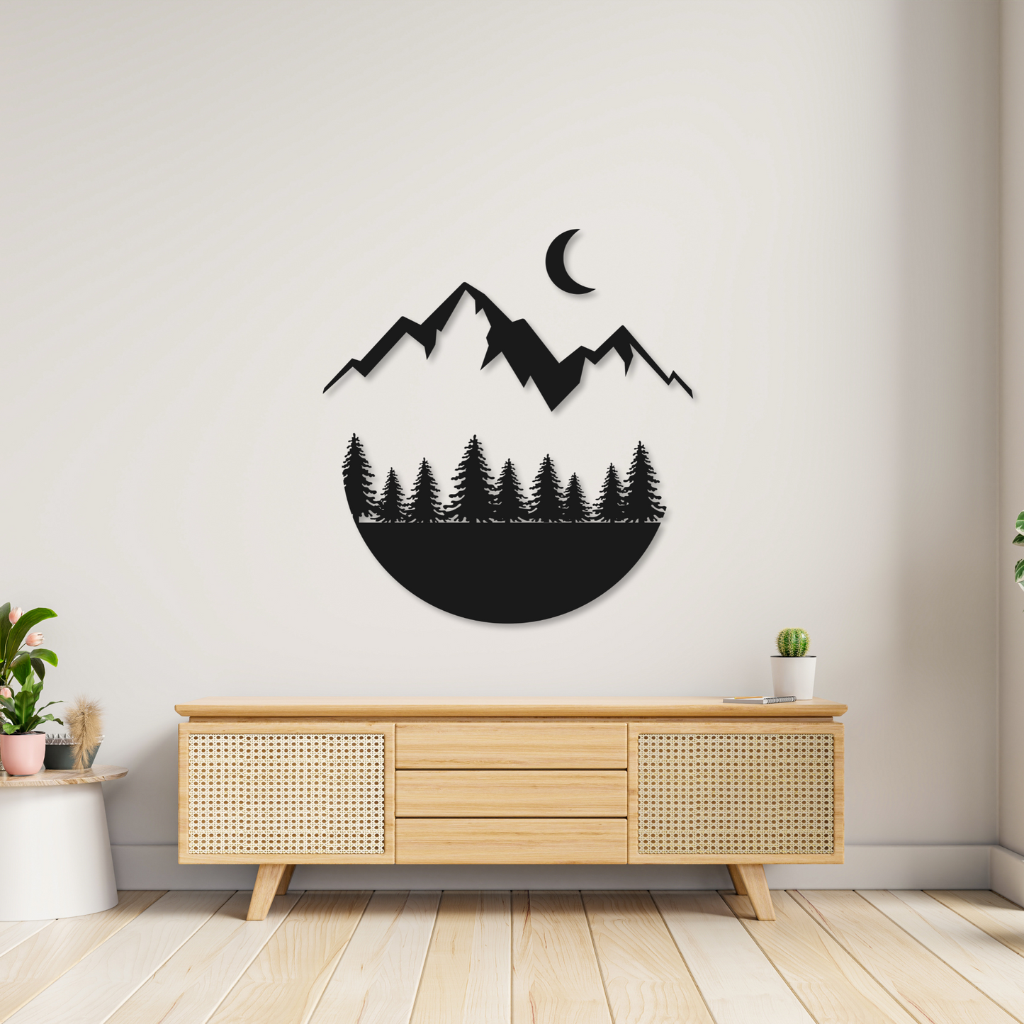 Mountain and Forest Wall Art Metal Sign | Nature Home Decor