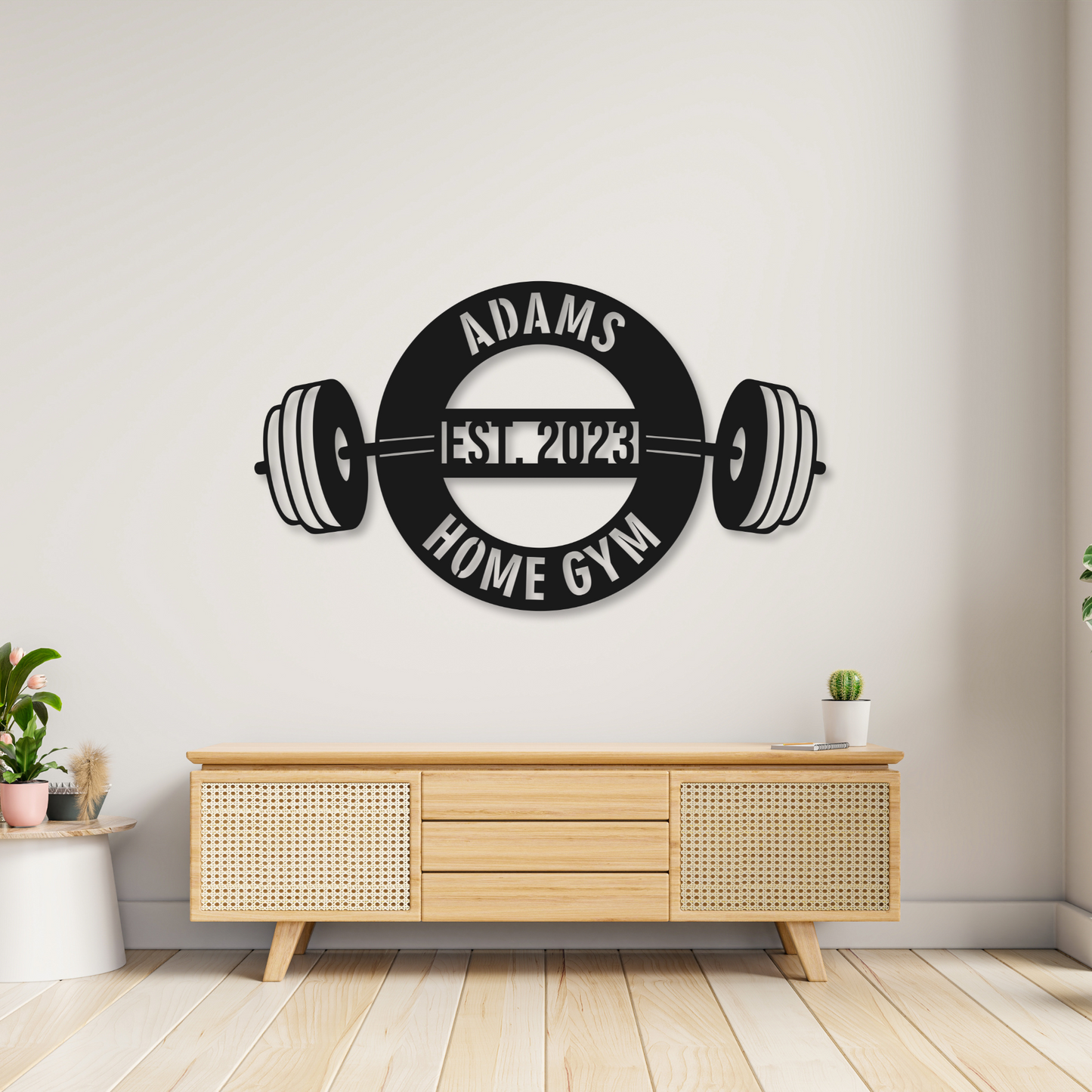 Fitness Metal Name Sign | Home Gym Decor