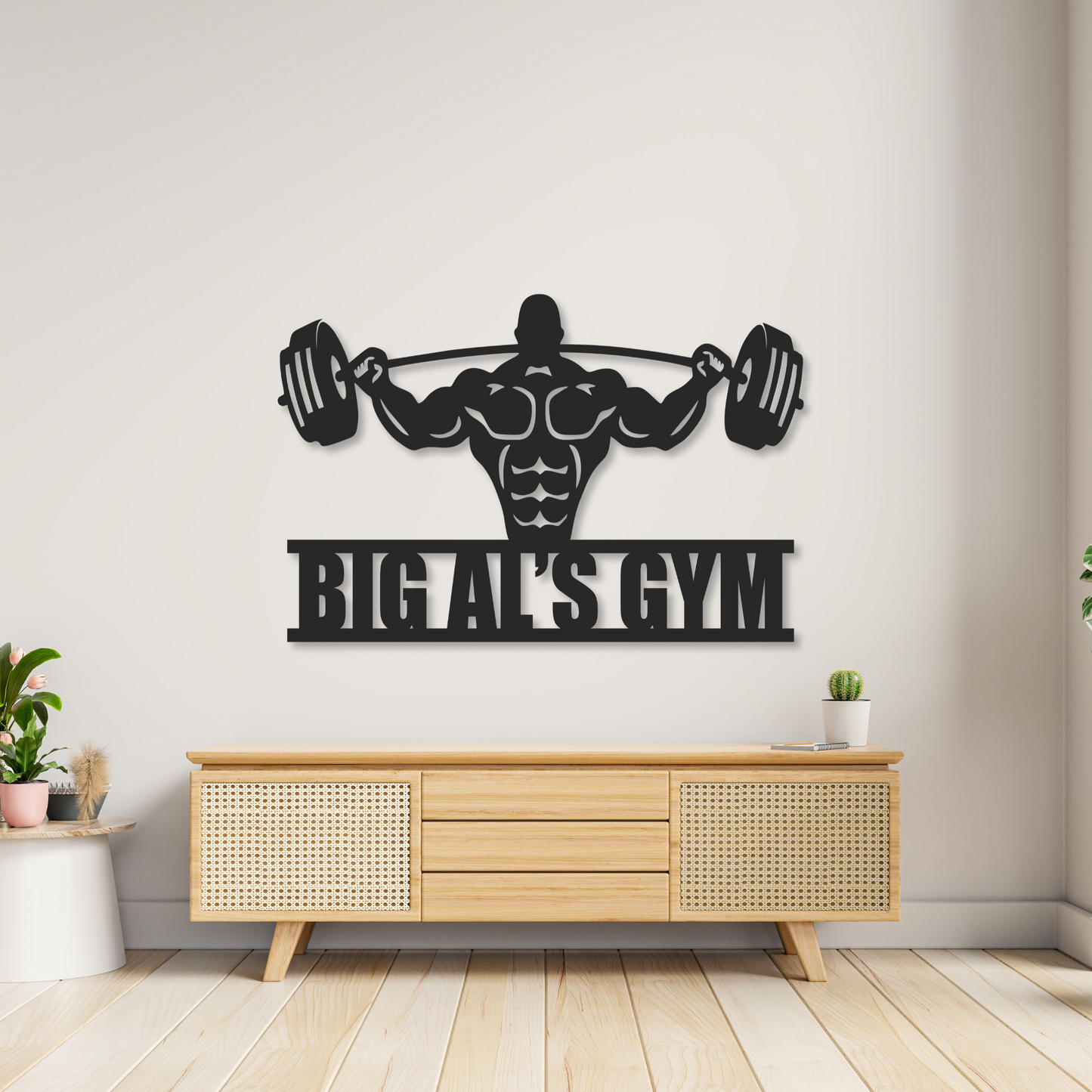 Fitness Metal Name Sign | Home Gym Decor