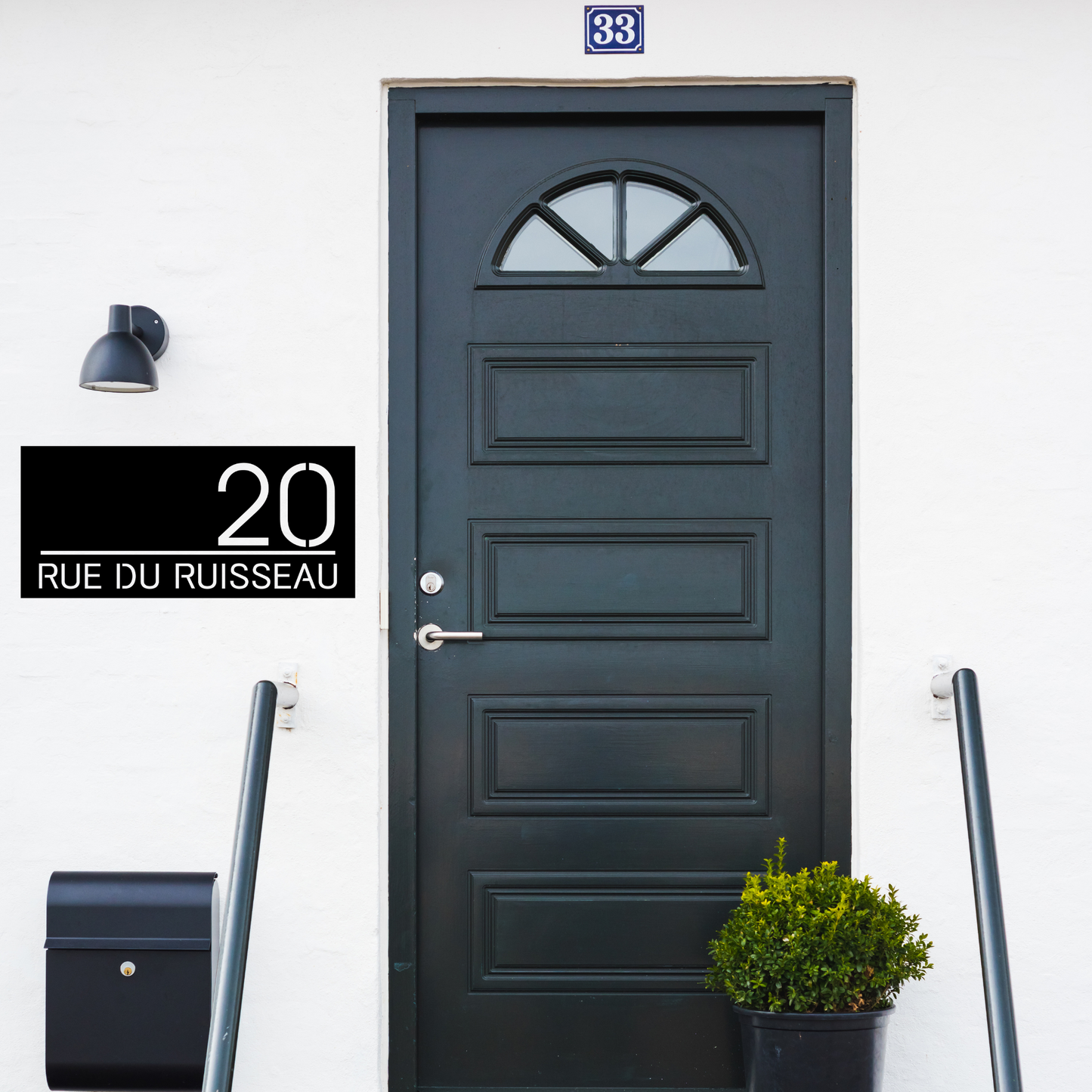 Modern Metal House Address Sign | Square Address Plaque