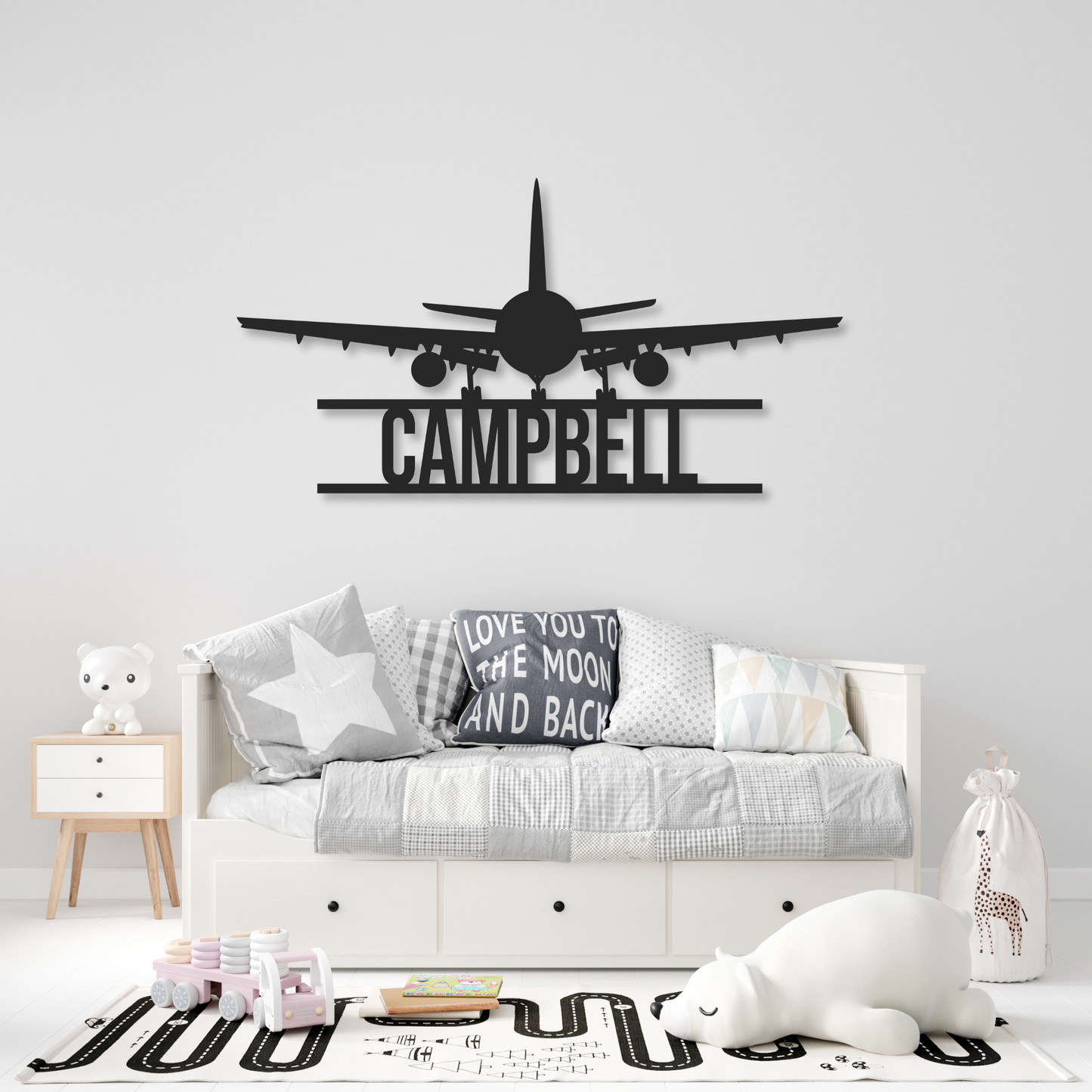 Airplane Name Metal Sign | Kids Metal Sign | Plane Metal Sign