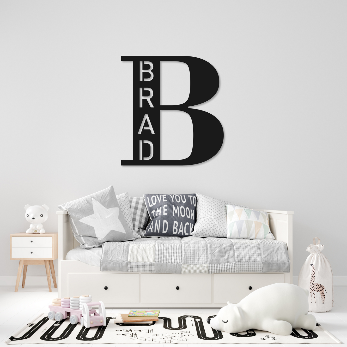 Personalized Monogram Name Metal Sign | Kids Metal Sign | Kids Room Metal Sign