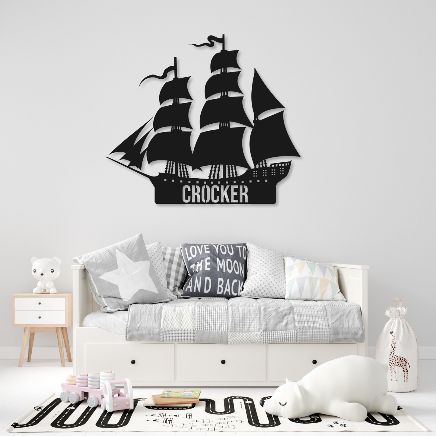 Pirate Name Metal Sign | Kids Metal Sign | Kids Room Boat Metal Sign