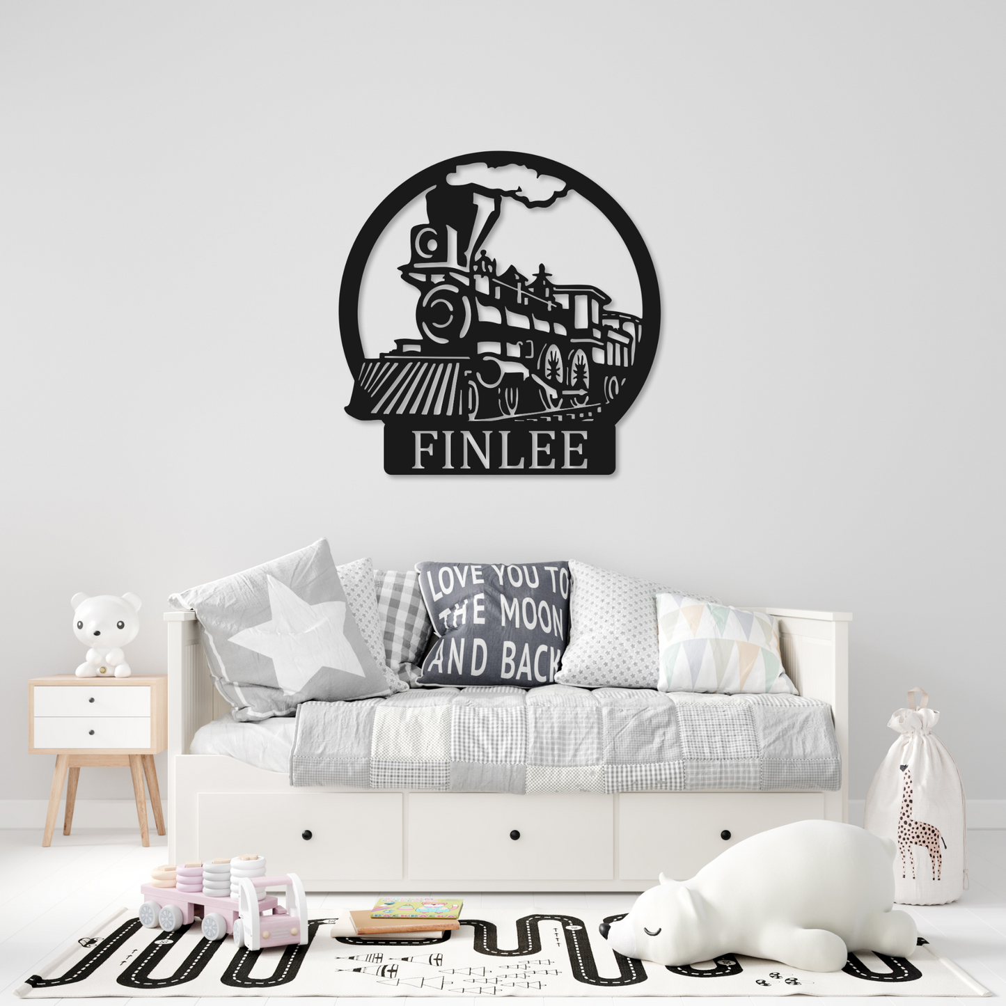 Train Name Metal Sign | Kids Metal Sign | Train Metal Sign