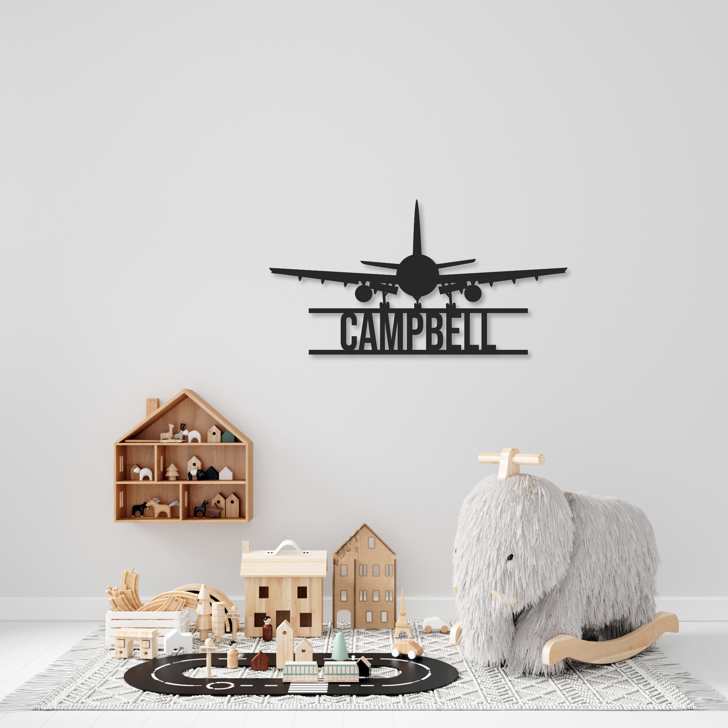 Airplane Name Metal Sign | Kids Metal Sign | Plane Metal Sign