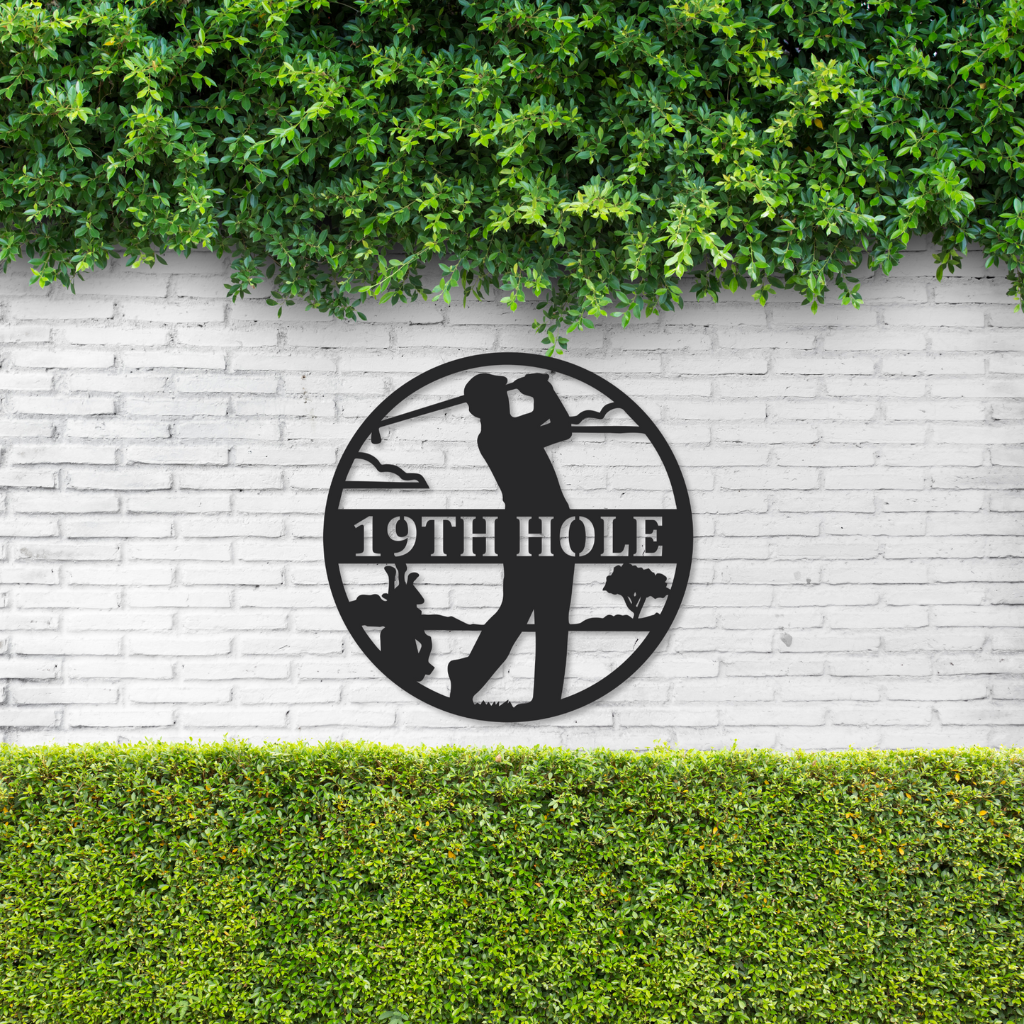 Circular Golf Metal Monogram Sign | Metal Golf Sign