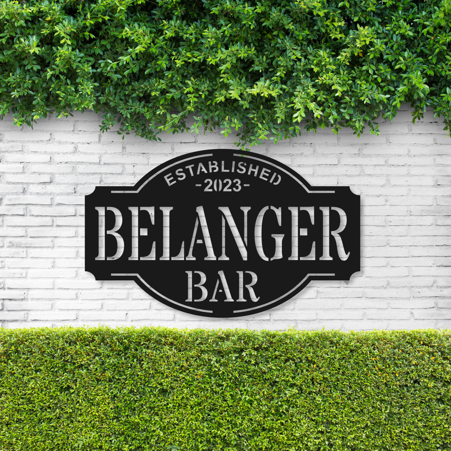 Personalized Bar Metal Name Sign | Home Bar Tavern Decor