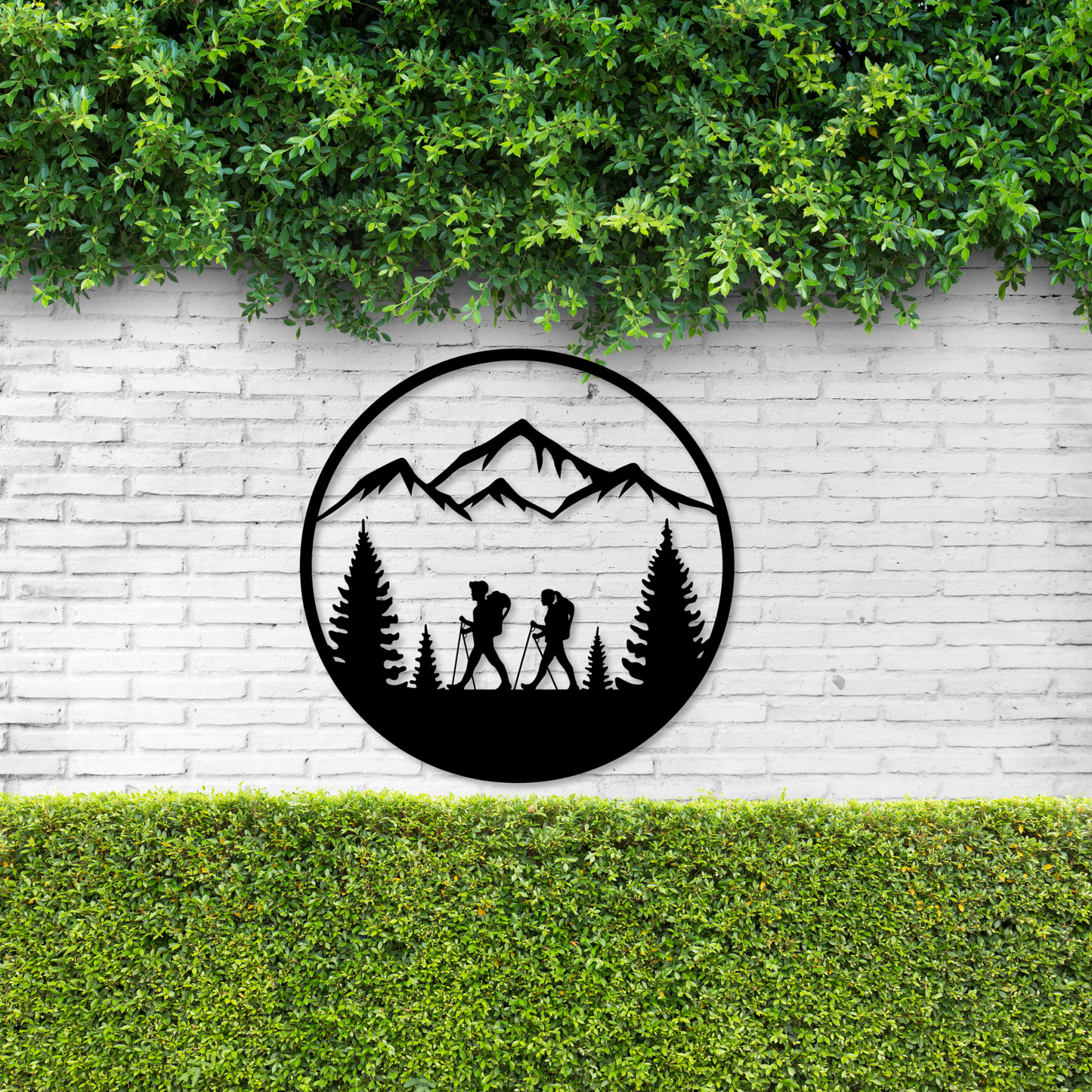 Hiking Metal Wall Art | Steel Hikers Sign