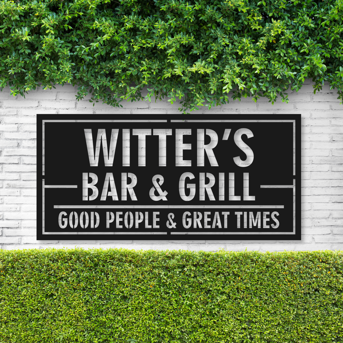 Personalized Bar & Grill Metal Sign / Metal Backyard Home Decor