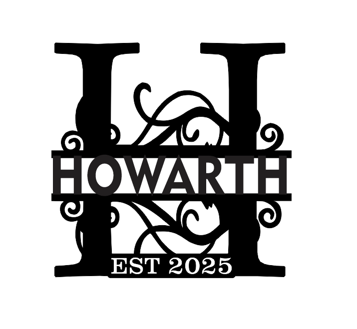 Custom 22” metal monogram - matte black
