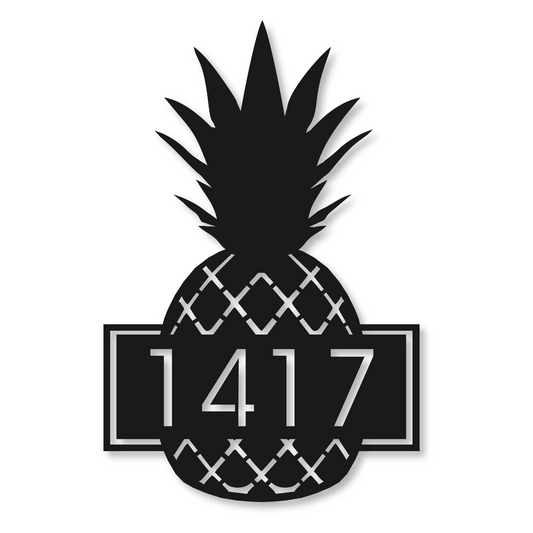 Pineapple Address Sign | Metal Address Plaque