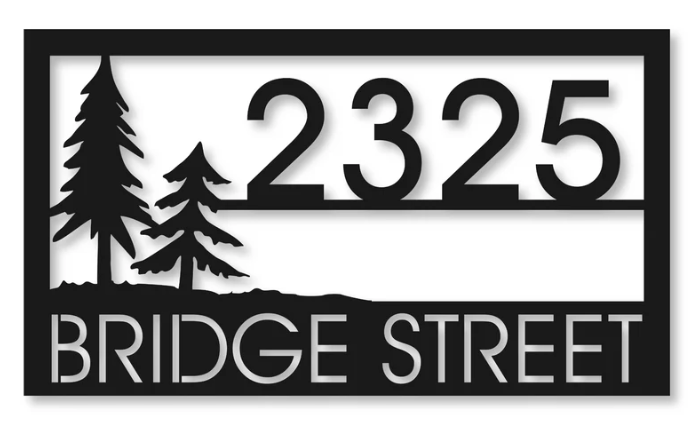 custom 36" x 19" metal address sign for Dave
