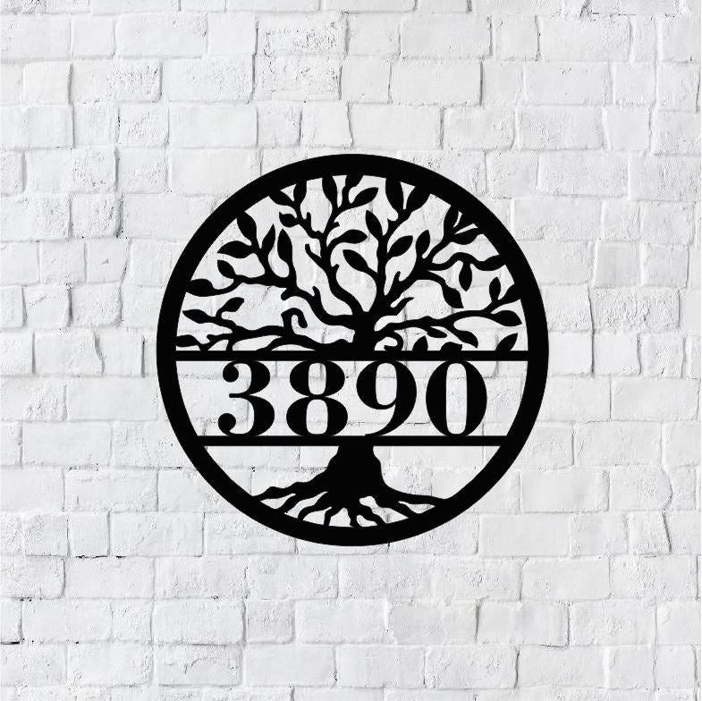 Tree of Life Address Sign Metal Address Plaque Daloutier
