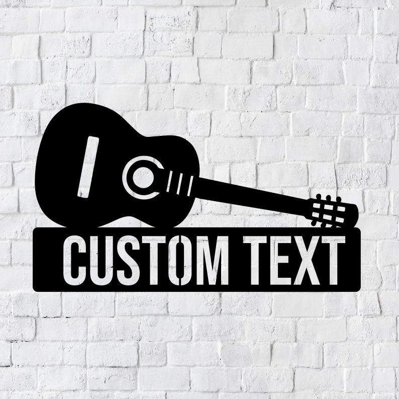 Personalized Guitar LED Metal Art Sign / Light up Guitar Metal Sign