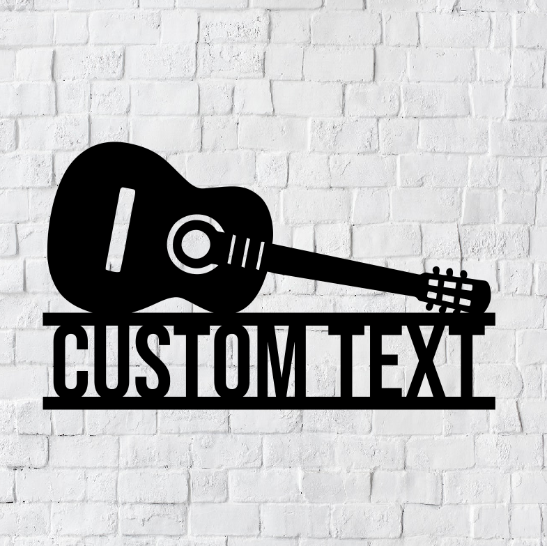 Personalized Guitar LED Metal Art Sign / Light up Guitar Metal Sign