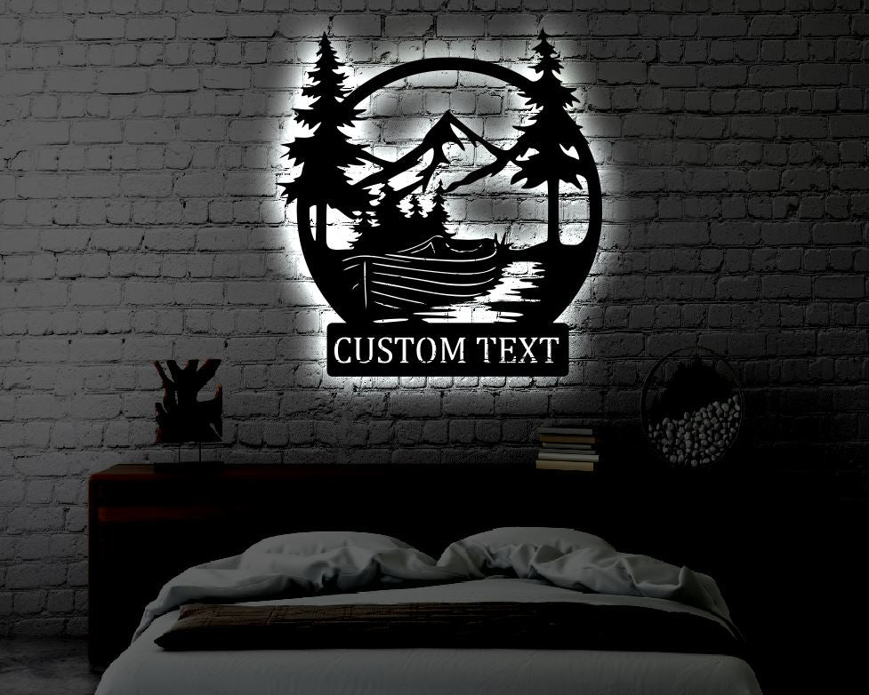 Monograms Led Personalized LED Monogram Metal Art Sign / Light up Monogram Metal Sig ...