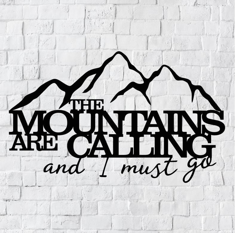 Mountains are Calling LED Metal Sign / Light up Mountain Metal Sign