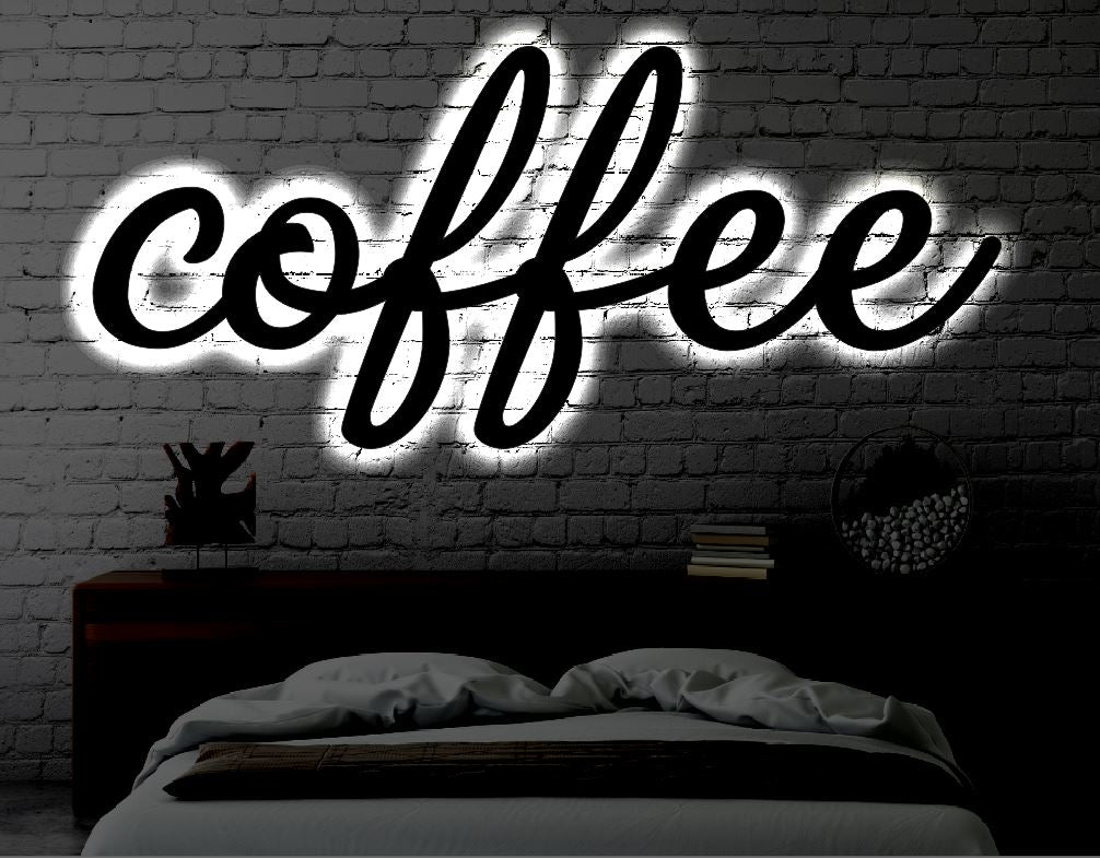 Coffee Rounting Acp Led Sign Design Coffee LED Metal Sign / Light up Coffee Cup Metal Sign – Daloutier