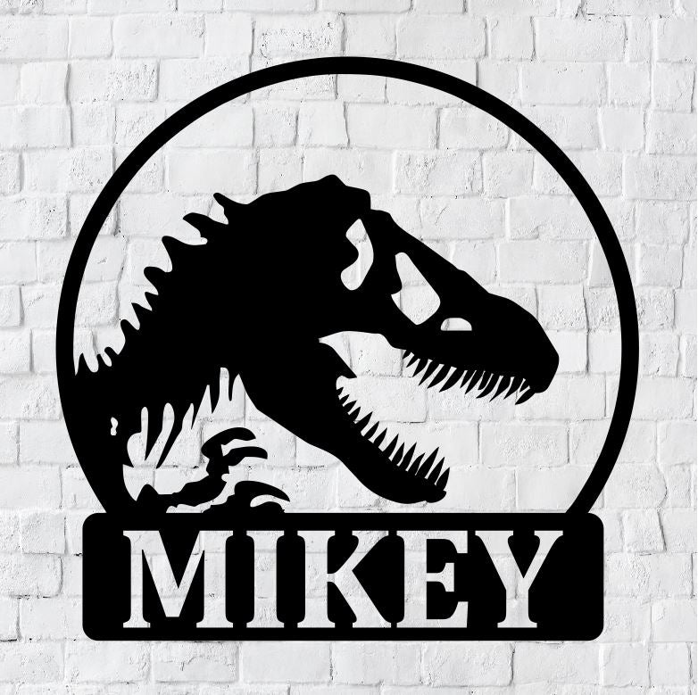 Personalized Dinosaur LED Metal Art Sign / Light up Kids Room Dino Metal Sign