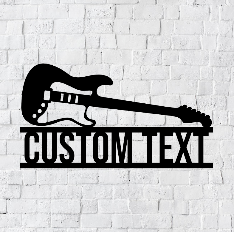 Personalized Guitar LED Metal Art Sign / Light up Guitar Metal Sign