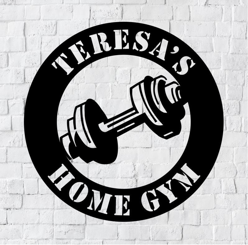 Personalized Gym LED Metal Art Sign / Light up Home Gym Metal Sign