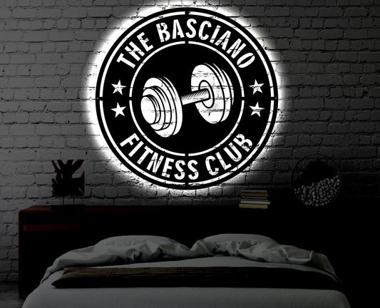 Personalized Gym LED Metal Art Sign / Light up Home Gym Metal Sign