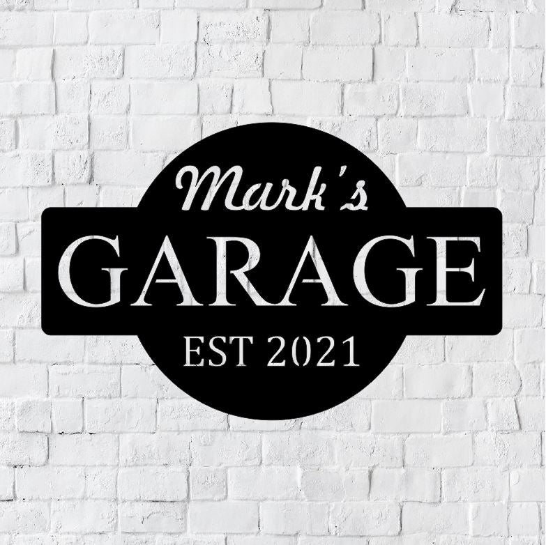 Personalized Garage LED Metal Art Sign / Light up Garage Metal Sign