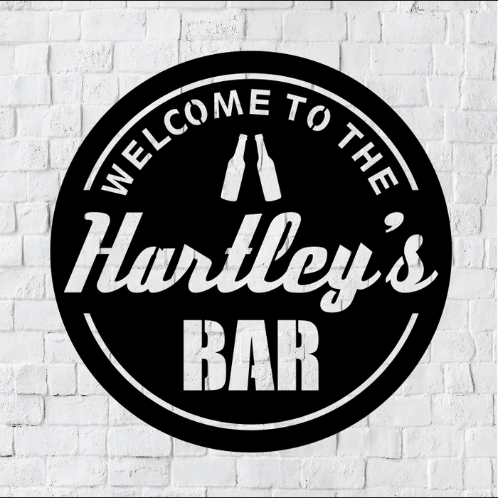 Personalized Bar LED Metal Art Sign / Light up Bar Metal Sign