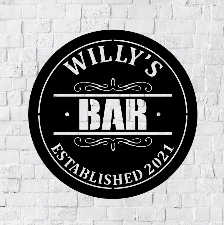 Personalized Bar LED Metal Art Sign / Light up LED Bar Metal Sign