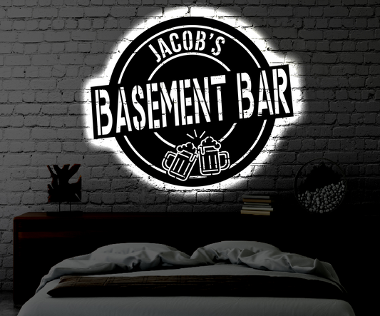 Personalized Bar LED Metal Art Sign / Light up LED Bar Metal Sign