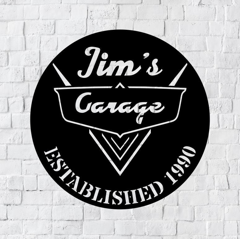 Personalized LED Garage Metal Sign | Light up Home Garage Wall Art