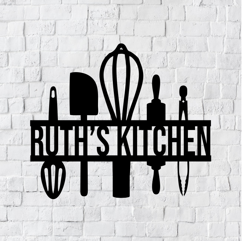 Personalized Kitchen LED Metal Art Sign / Light up Kitchen Metal Sign