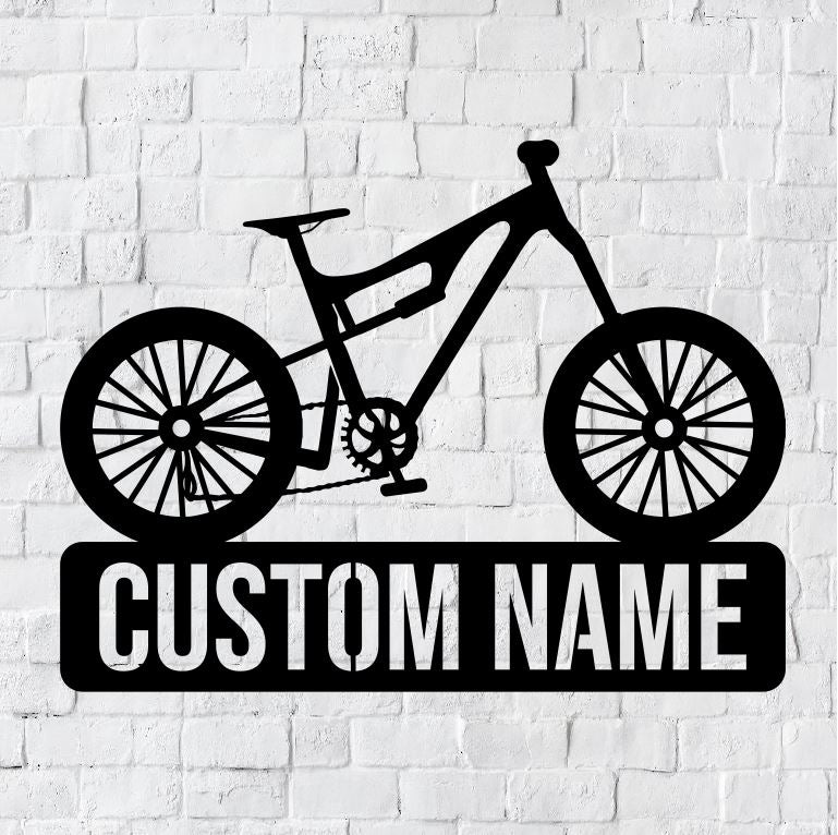 Personalized Mountain Bike LED Metal Art Sign / Light up Bicycle Metal Sign