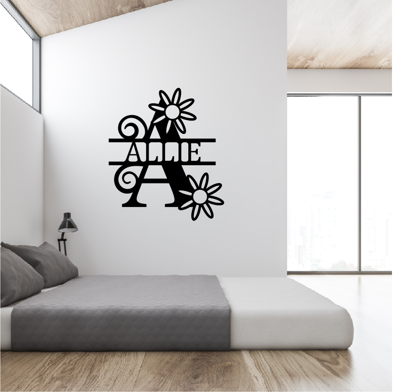 Monograms Led Personalized Name Monogram LED Metal Art Sign / Light up Kids Room Met ...