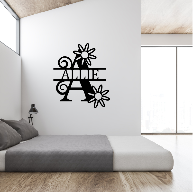 Personalized Name Monogram LED Metal Art Sign / Light up Kids Room Metal Sign