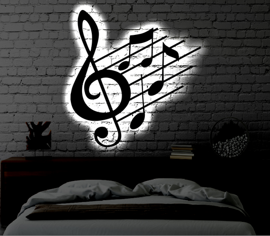 Music LED Metal Art Sign / Light up Music Metal Sign