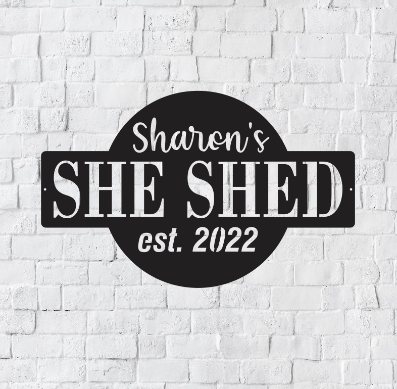 Personalized She Shed LED Metal Art Sign / Light up Sheshed Metal Sign