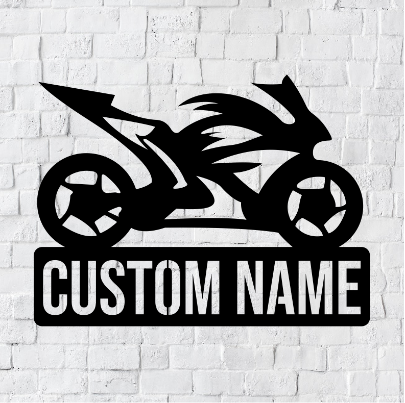 Personalized Motorcycle LED Metal Art Sign / Light up Bicycle Metal Sign