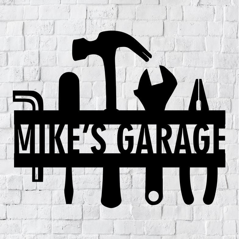 Personalized LED Garage Metal Sign | Light up Home Garage Wall Art