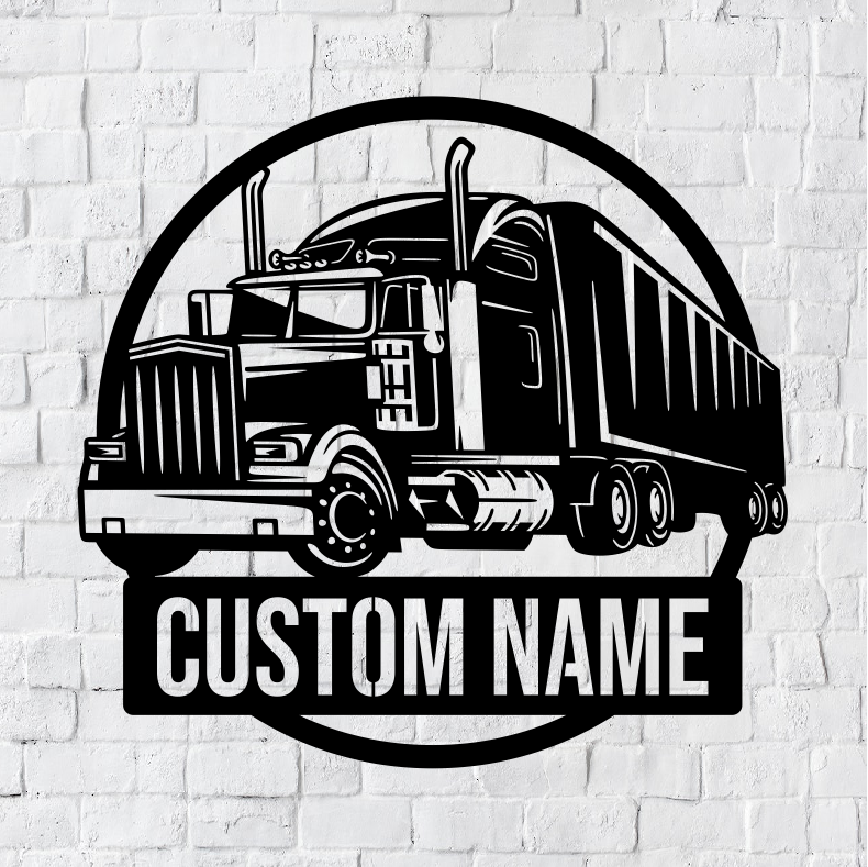 Personalized Truck LED Metal Art Sign / Light up Trucker Metal Sign