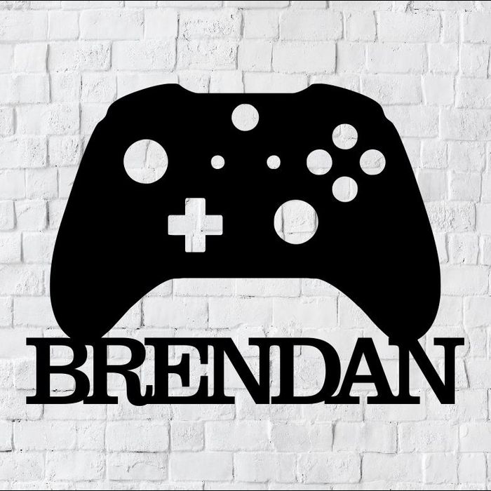 Personalized Gaming Room LED Metal Art Sign / Light up Gamer Controller Metal Sign